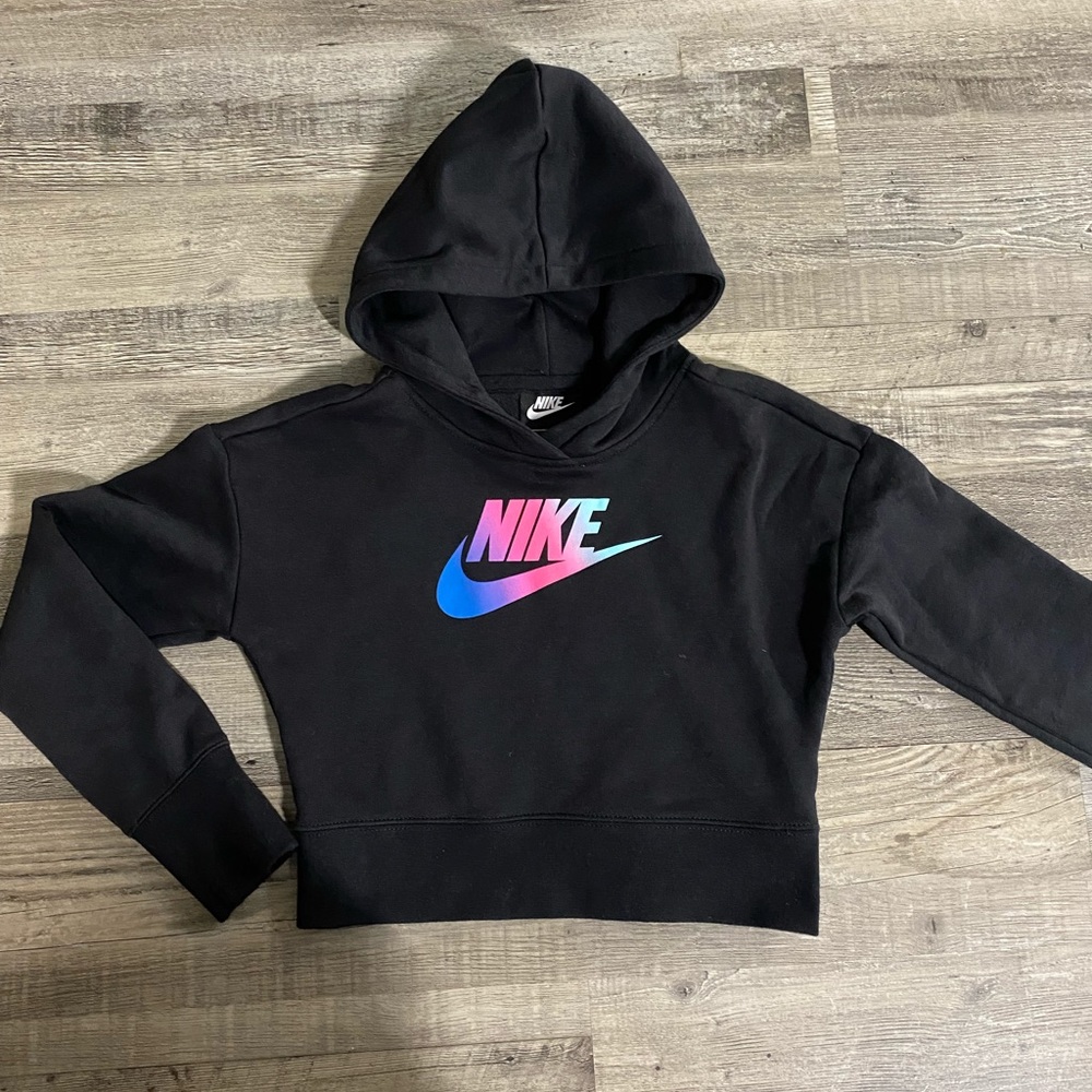 Girls Nike Black Cropped Hoodie size small 8
